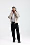 Hooded Cream Gabardine Oversize Bomber Jacket - 5