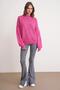6700 Women's Stand Collar Balloon Knitwear Sweater Fuchsia - 2