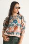 Women's Blue Tile Patterned Knitwear Sweater 20234237 - 4