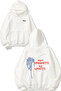 Spaghetti 2 Design Back Printed White Hooded Sweatshirt