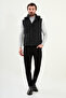 Striped Slim Fit Hooded Puffer Men's Vest Black - 40950.25K - 3
