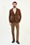 Straight Slim Fit Bag Pocket Mono Collar Wool Men's Jacket Camel - 44310.24K - 3