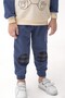 Bear Printed Plaid Appliqued Long Sleeve Seasonal Top and Bottom Boys' Set - 3