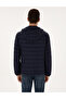 Navy Blue Quilted Hooded Coat 50310193-Vr033 - 5