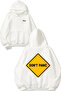 Dont Panic Design Back Printed White Hooded Sweatshirt