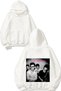 سويت شيرت أبيض بقلنسوة مطبوع عليه تصميم The Smiths 7 Design Back