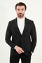 Straight Slim Fit Bag Pocket Mono Collar Wool Men's Jacket Black - 41470.25K - 4