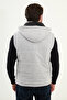 Striped Slim Fit Hooded Puffer Men's Vest Light Gray - 40950.25K - 5