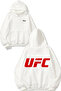 سويت شيرت أبيض بقلنسوة مطبوع عليه تصميم UFC 1 على الظهر