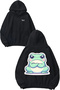 Grumpy Frog 2 Design Back Printed Black Hooded Sweatshirt
