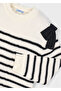 Beige Black Striped Bow Dress 4916 - 6