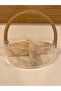 Snack Bowl with 4 Compartments, Wooden Handle and Glass Reservoir, Diameter 18 cm - 6
