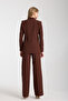Button Detailed Jacket Pants Set Brown - 5