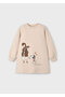 Beige Girl's Embroidered Dress 4929