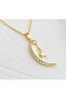 Steel Moon Star Stone Gold Necklace - 2