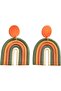 Colorful Rainbow Polymer Clay Dangle Earrings – Bohemian Vacation Style, Lightweight Statement Jew