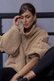 Oversize Balloon Sleeve Plush Women's Jacket with Sleeve Pockets - 2