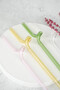 Glass Straw Set - Set of 4 Colorful Borosilicate Twisted Design with Cleaning Brush Gift - 2