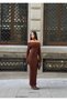 Women's Madonna Collar Long Sleeve Knitwear Dress - 5