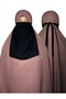 Chiffon Half Niqab with Back Tying Cord Breathable Face Veil - 3
