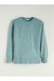 Blue Crew Neck Self-Patterned Women's Knitwear Sweater - 5