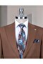 Italian Style Slim Fit Jacket Pant Suit Brown T14154 - 2