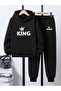 Children's Printed Hooded Sweatshirt and Sweatpants Set 3 Thread Raster for Autumn/Winter