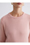 Lcwaikiki Classic Pink Crew Neck Self Patterned Women's Knitwear Sweater - 4