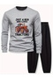 Children's Printed Crew Neck Sweatshirt and Sweatpants Set 3 Thread Raster for Autumn/Winter