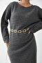 Openwork Anthracite Knitwear Dress - 2