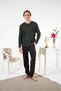 Men's Winter Plaid Combed Cotton Interlock Pajama Set Green - 5