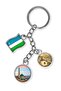 Uzbekistan Triple Epoxy Metal Double Sided Drop Keychain Uzbekistan