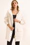 Women's Ecru Premium Pocketed Snap Fastener Puffer Jacket Cardigan Hrk-19000378