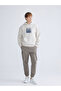 Beige Long Sleeve Printed Men's Hoodie - 2
