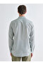 Green Regular Fit Long Sleeve Striped Men's Shirt - 4