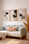 3 Piece Natural Color Real Wood Framed Painting Set - Model 12