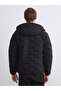 Black Slim Fit Hooded Men's Puffer Jacket - 5