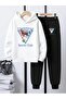 Children's Printed Hooded Sweatshirt and Sweatpants Set 3 Thread Raster for Autumn/Winter