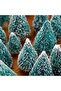 12Pcs 10cm Blue Green Glittering Christmas Tree + 2m Led Light Party Ornament Decoration Ornament - 4