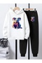 Children's Printed Hooded Sweatshirt and Sweatpants Set 3 Thread Raster for Autumn/Winter