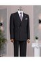 Italian Style Slim Fit Jacket Pantalon Suit Black T14379