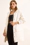 Women's Ecru Premium Pocketed Snap Fastener Puffer Jacket Cardigan Hrk-19000378 - 5