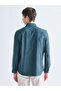 Petrol Regular Fit Long Sleeve Dobby Men's Shirt - 4