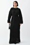 Patterned Openwork Black Knitwear Dress - 6