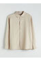 Beige Regular Fit Long Sleeve Dobby Men's Shirt - 5