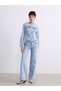 Women's Indigo 100% Cotton Crew Neck Jacket - 2