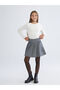 Esvab • Modern & Distinctive Belted Checked Embroidered Girls' Skirt