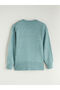 Blue Crew Neck Self-Patterned Women's Knitwear Sweater - 6