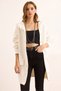 Women's Ecru Premium Pocketed Snap Fastener Puffer Jacket Cardigan Hrk-19000378 - 2