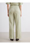 Green Textured Muslin Women's Trousers with Elastic Waist - 4